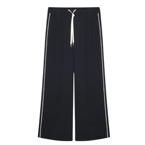 Mint Velvet Navy Scallop Side Stripe Wide Trousers